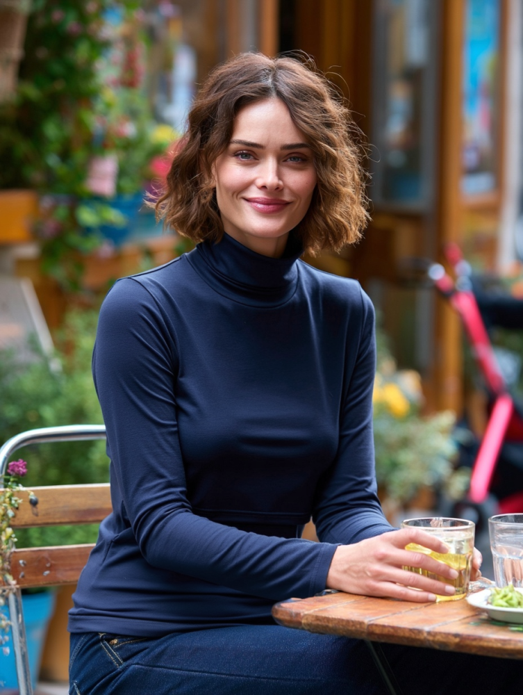 Still-Rollkragenpullover Katherine, dunkelblau M/L – Bild 4