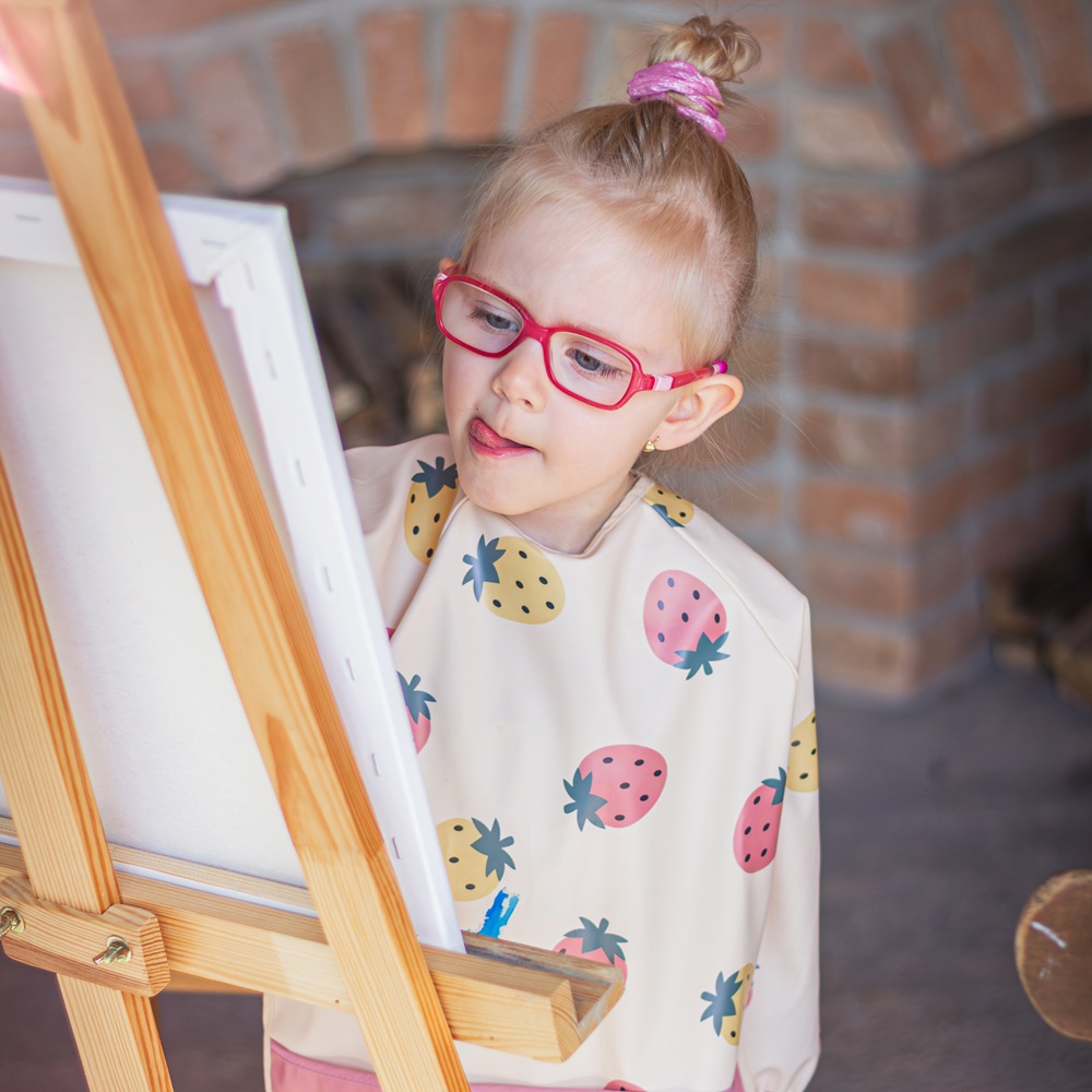 PETITE&MARS Bavoir manches longues Ben Beige Fraises – Image 5