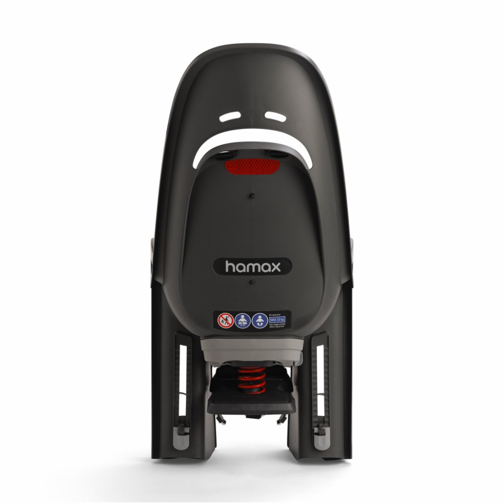 HAMAX Fahrradsitz Zenith Relax - Gepäckträgeradapter Grau/Rot – Bild 3