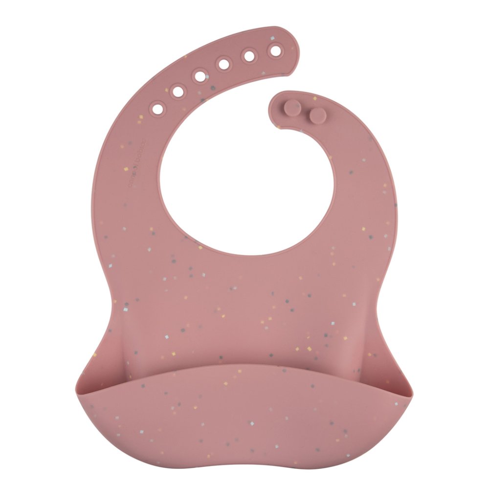 CANPOL BABIES Bavoir en silicone avec poche Dots rose