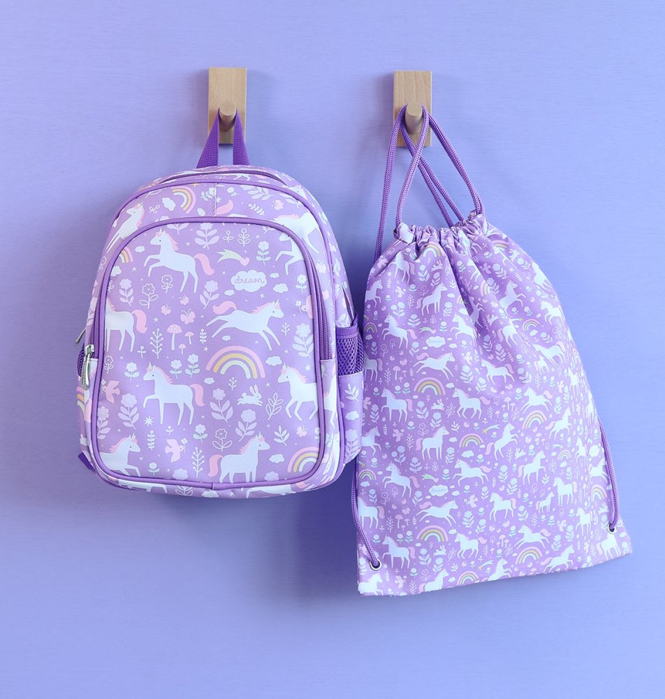A Little Lovely Company - Bolsa de deporte infantil - Unicornios y arcoíris - Imagen 4