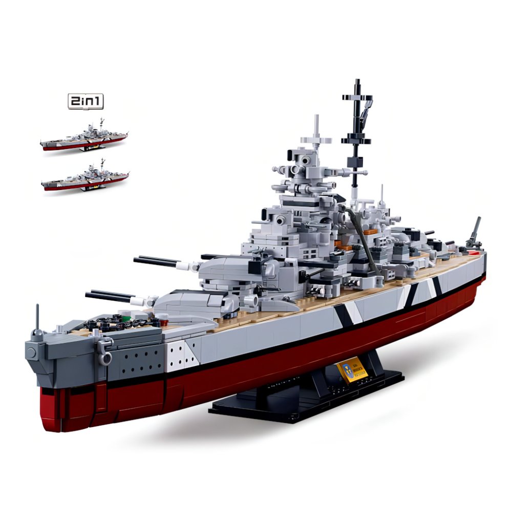 Sluban ModelBricks M38-B1102 Schlachtschiff Bismarck 2in1 – Bild 2