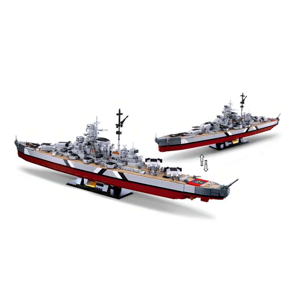 Sluban ModelBricks M38-B1102 Schlachtschiff Bismarck 2in1 – Bild 5