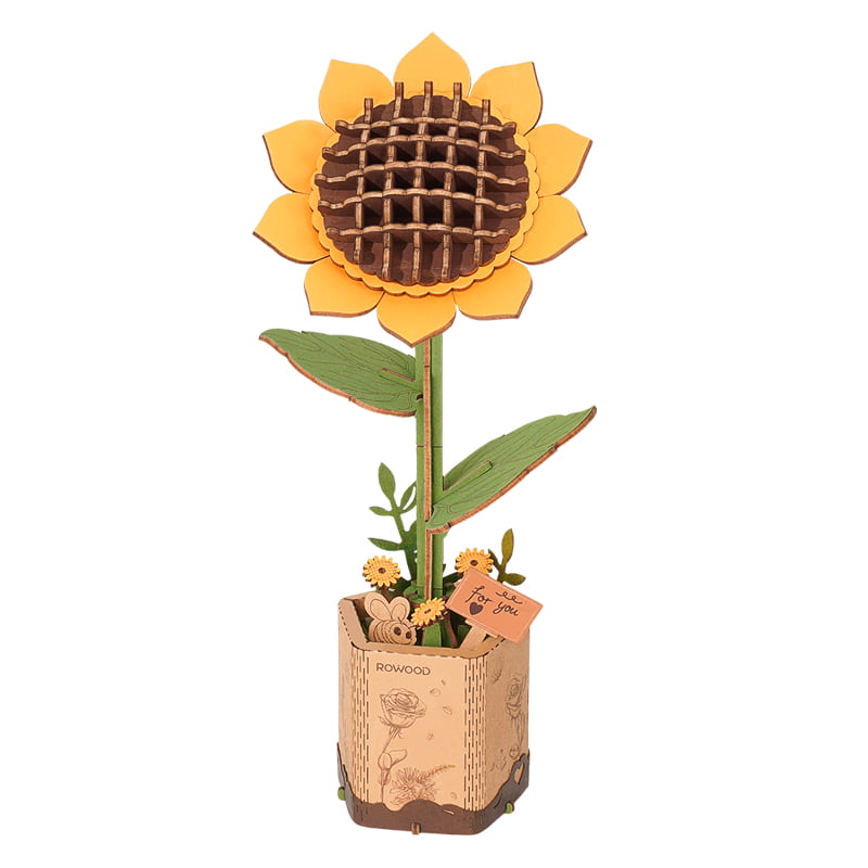 RoboTime Puzle 3D de madera Girasol