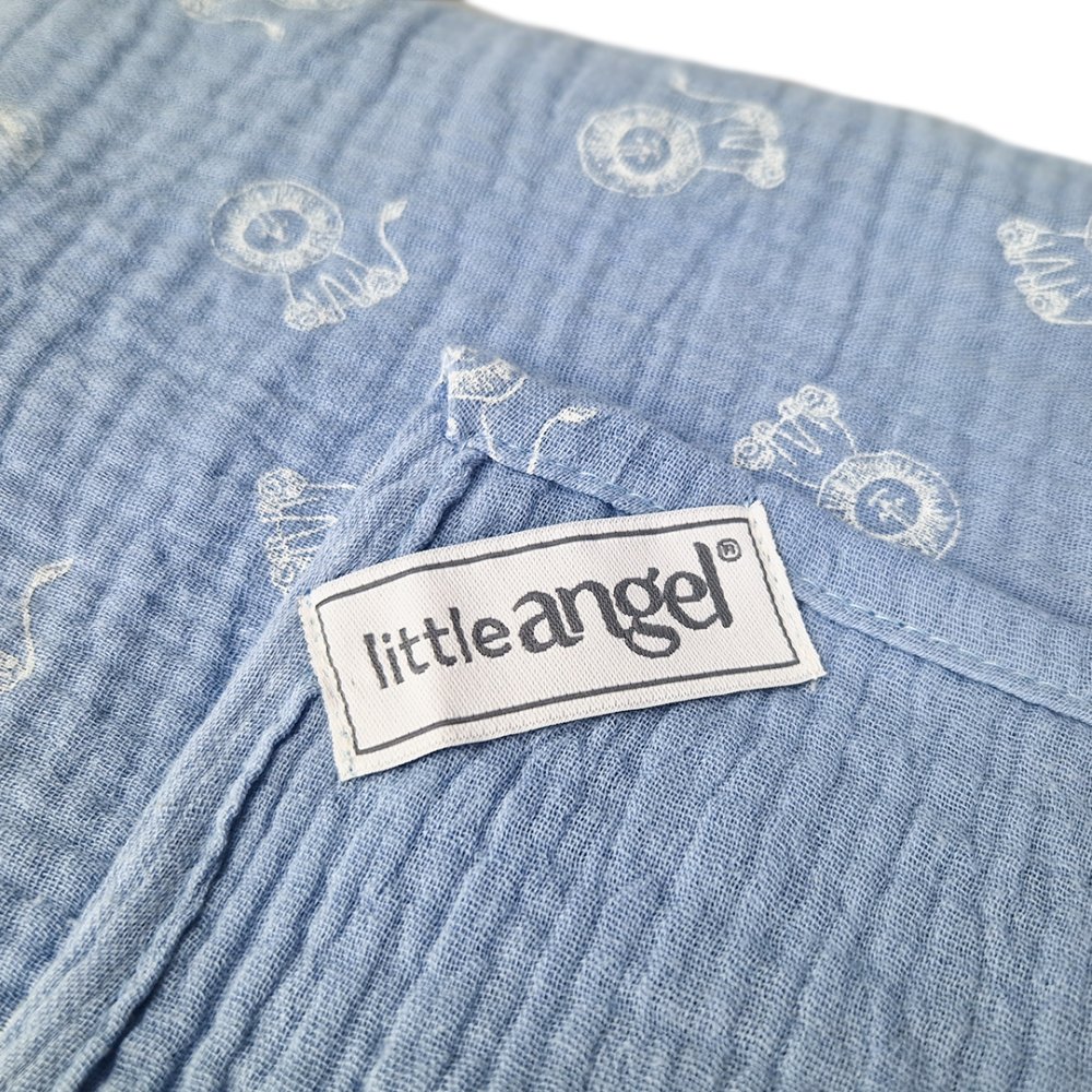 Musselintuch-Decke - hellblau – Bild 3