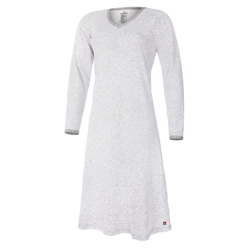 Camisón fino DR Outlast® - raya mélange blanco grisáceo L