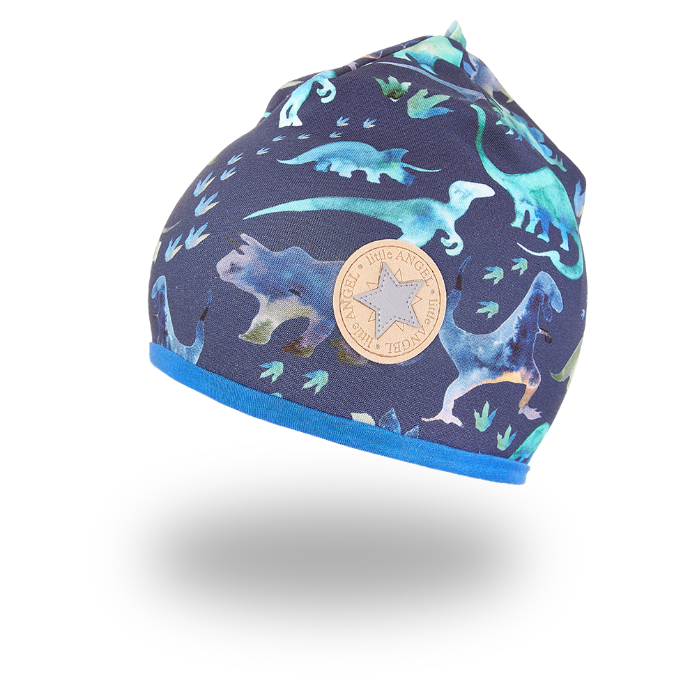 Gorro con forro Outlast® - dinosaurios/azul royal 3 | 42-44 cm