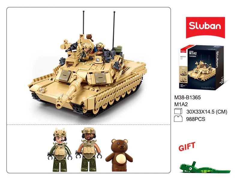 Sluban Model Bricks M38-B1365 Bitevní tank M1A2 Abrams TUSK II 2v1 (obrázek 3)