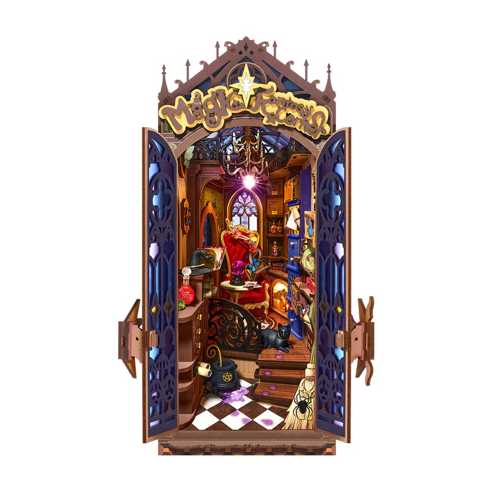 RoboTime Puzzle 3D Podpórka do książek Miniatura domku Magiczny kącik fantazji