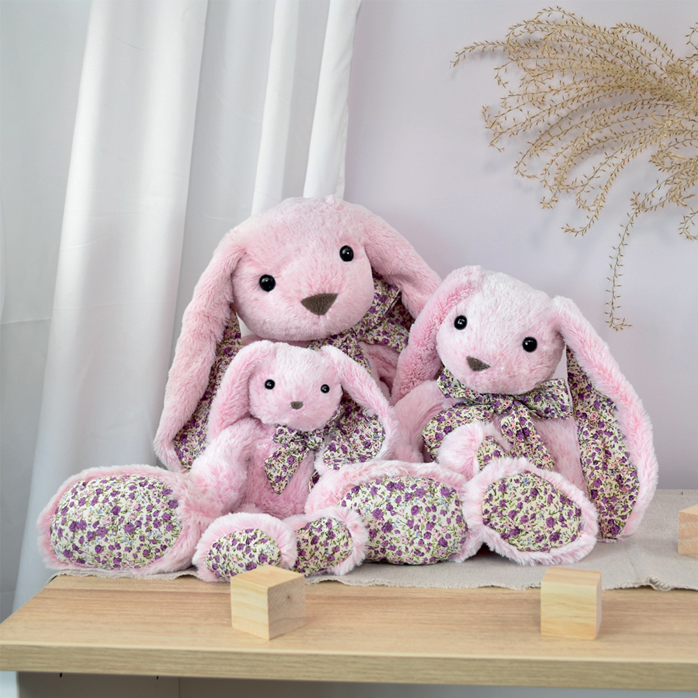 Doudou Histoire d´Ours Plyšový kamarád růžový králíček 50 cm (obrázek 3)