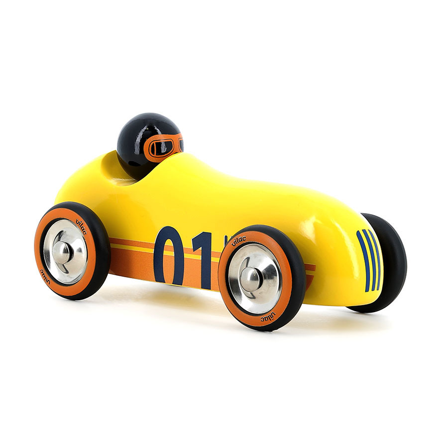 Vilac Dřevěné auto Old Sport Compet žluté