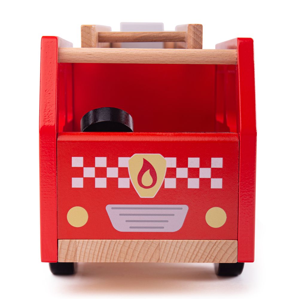 Bigjigs Toys Dřevěné hasičské auto (obrázek 5)