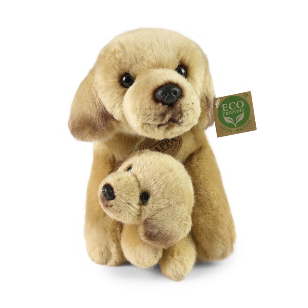 Rappa Plyšový labrador s miminkem ležící 25 cm ECO-FRIENDLY