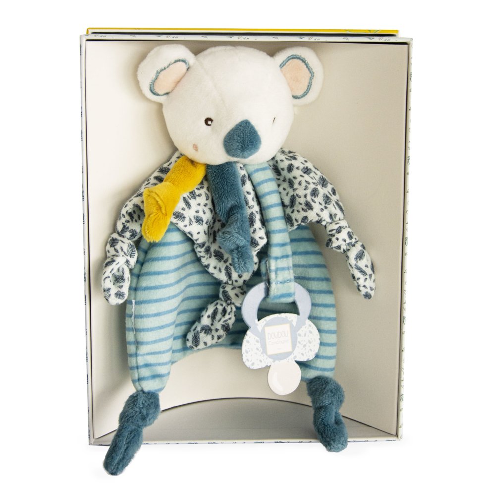 Doudou Dárková sada - Hračka s úchytem na dudlík koala Yoca 20 cm (obrázek 6)