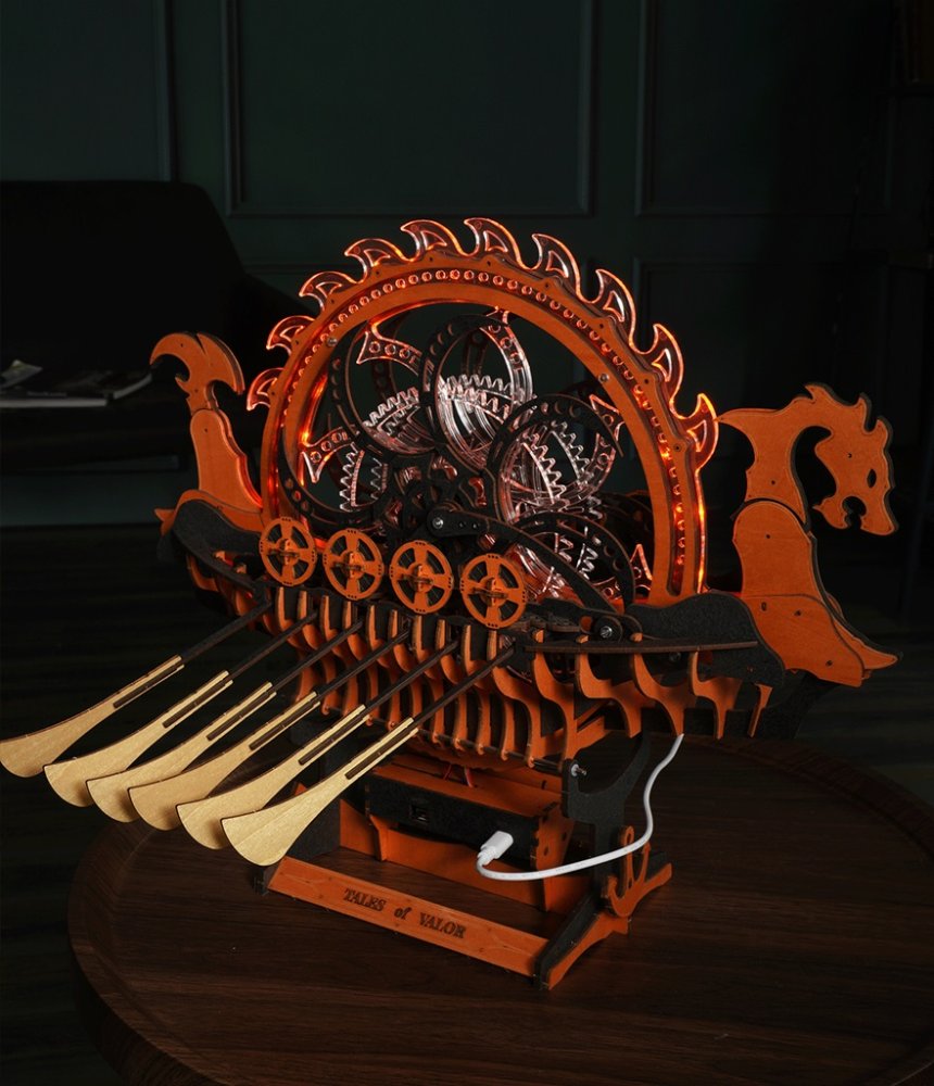 RoboTime 3D dřevěná skládačka Vikinská dračí loď (obrázek 5)