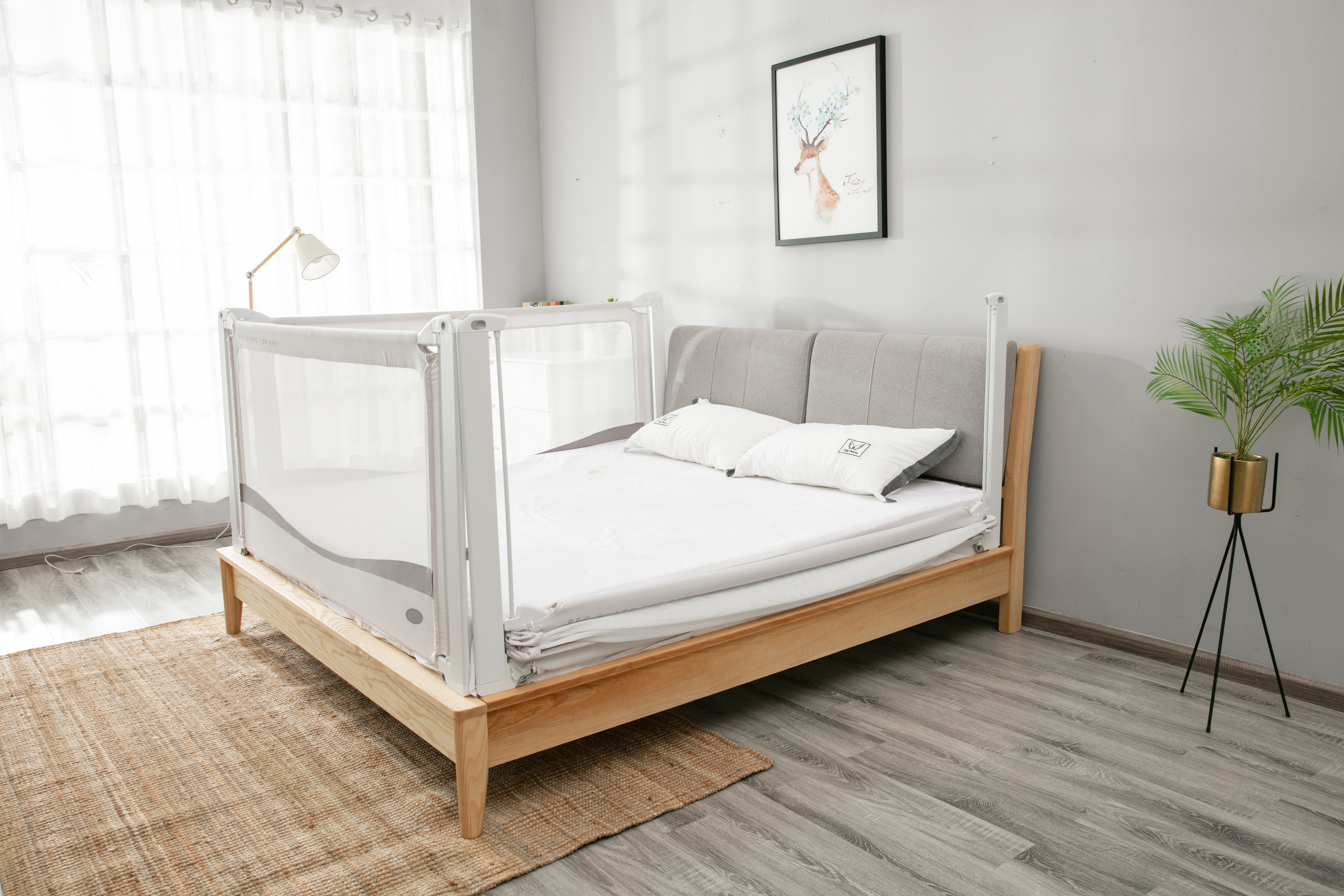 Monkey Mum® Bed Rail Premium - 190 Cm - Light Grey,Monkey Mum® Bed Rail Premium - 190 Cm - Light Grey