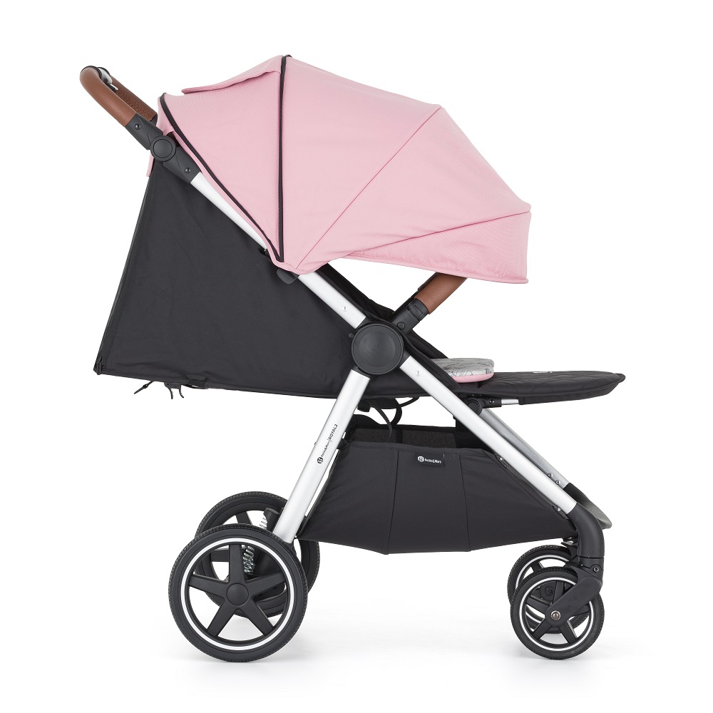 PETITE&MARS Sportkinderwagen Royal2 Silver Rose Pink + PETITE&MARS Tasche Jibot GRATIS