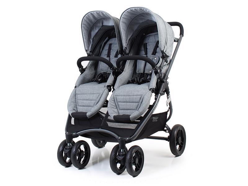 VALCO BABY Snap Ultra Duo Tvillingvagn Skräddarsydd Grå Marle + PETITE&MARS Fusak Jibot