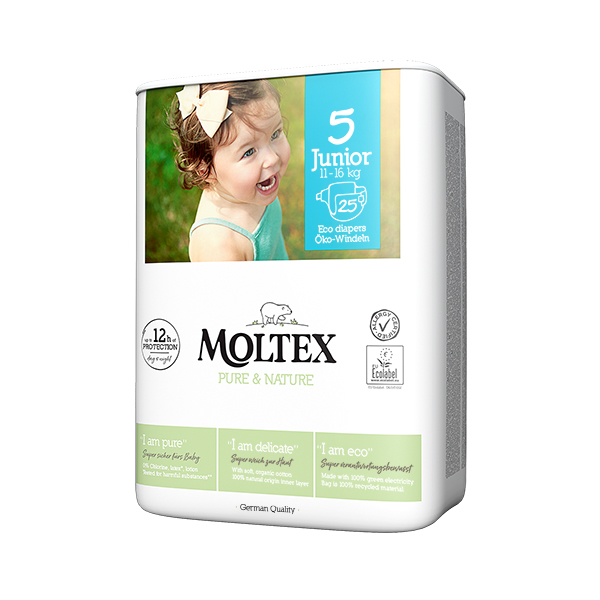 MOLTEX Pure&Nature Pañales Desechables 5 Junior (11-16 Kg) 25uds