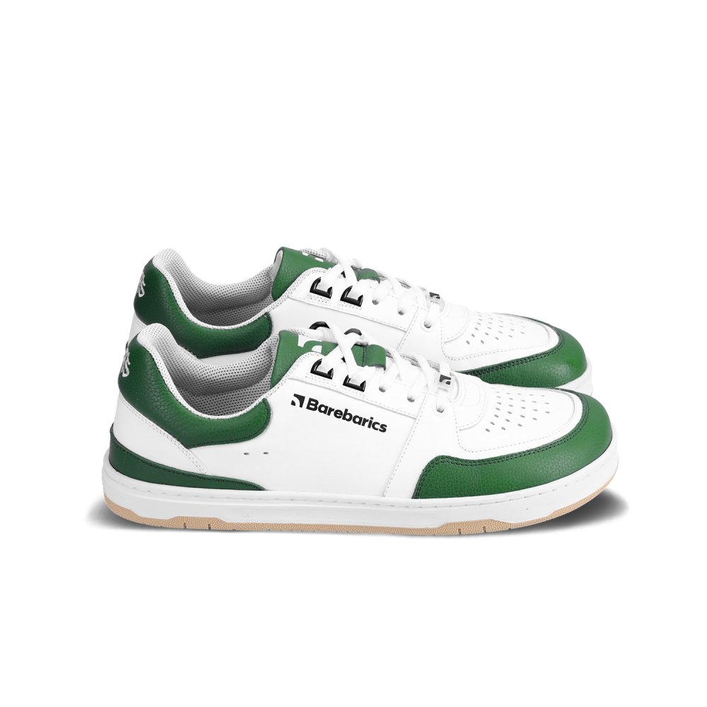 Barebarics Wave Barefoot Sneakers - White & Dark Green 37 White