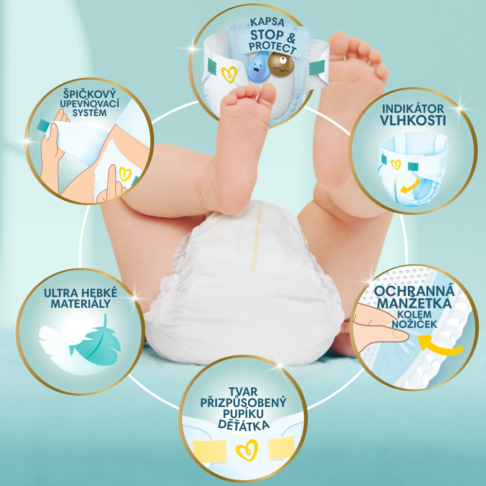 Couches jetables PAMPERS Premium Care taille 2 (224 pièces) 4-8 kg - pack mensuel – Image 4