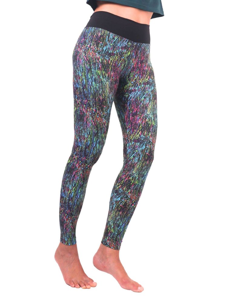 Leggings a vita alta da donna, graffi colorati L