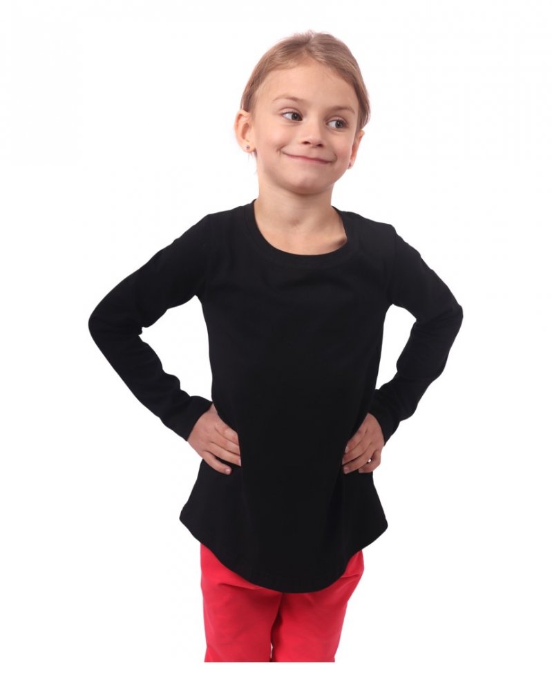 T-shirt manches longues pour filles, noir 104