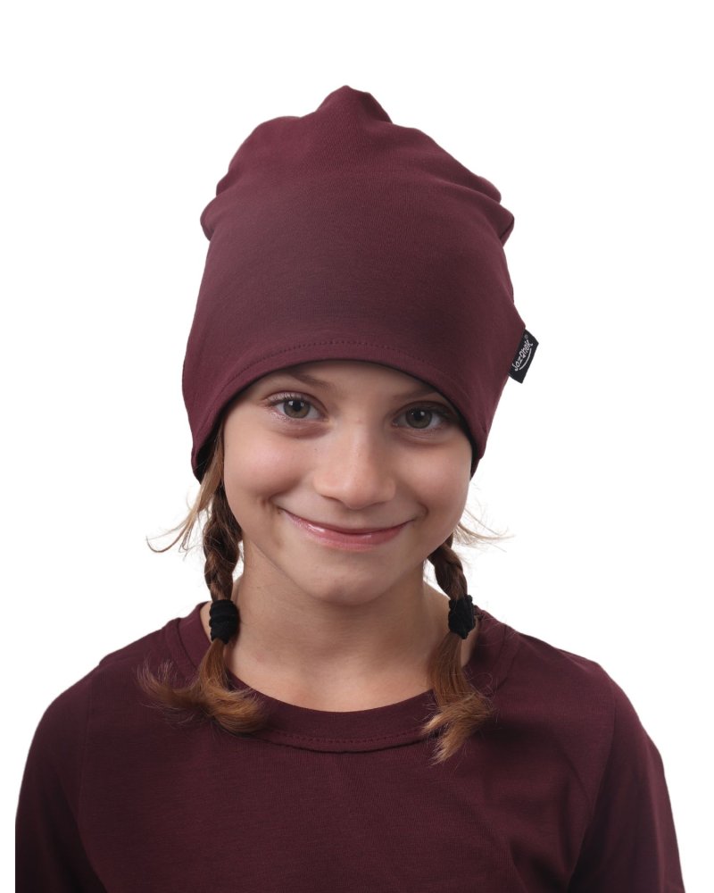 Casquette enfant en coton, réversible, noir + bordeaux M (4-14 let) – Image 3