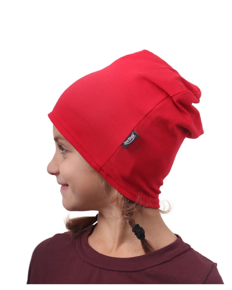 Casquette enfant en coton, réversible, noir + rouge M (4-14 let) – Image 2