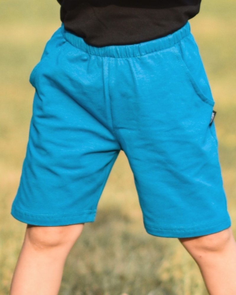 Short à poches pour enfants, turquoise foncé 98
