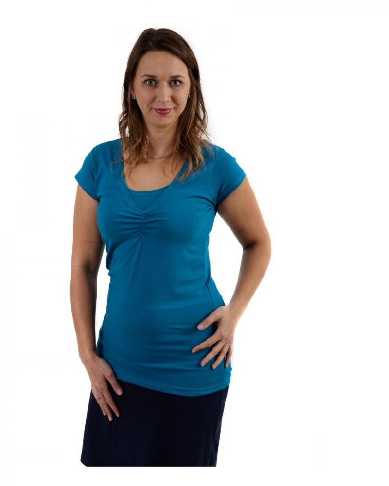 Maglietta da allattamento Klaudia, maniche corte, petrolio (turchese scuro) L/XL