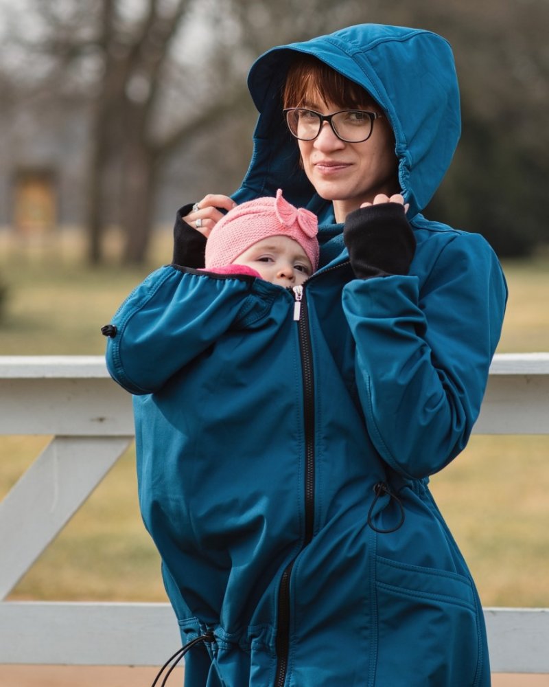 Veste de portage Softshell Andrea + Body liner, pétrole L do 165 cm