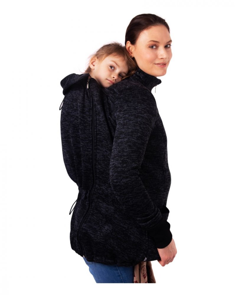 Portant le pull (devant et derrière) Lisa, noir S – Image 3