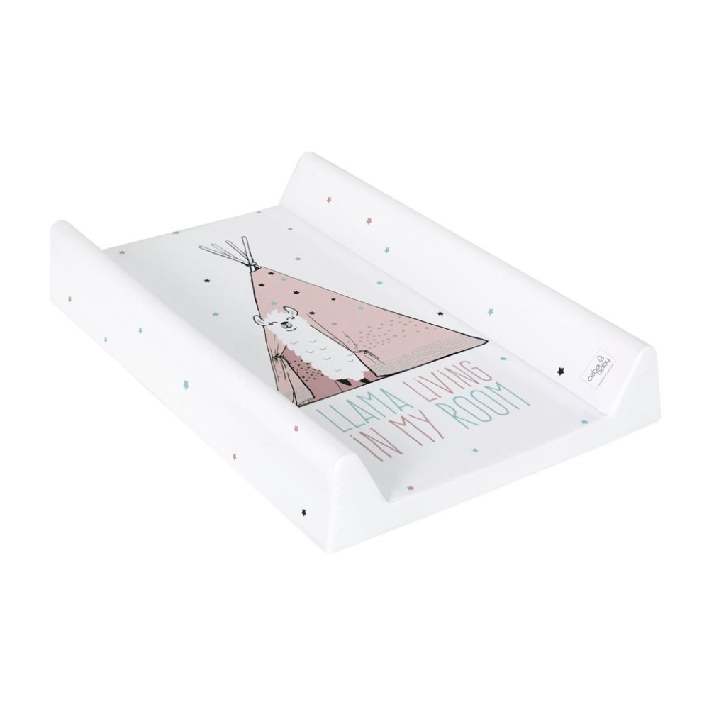 CEBA Materassino fasciatoio a 2 lati con piano rigido (50x70) Comfort Lolly Polly Lama