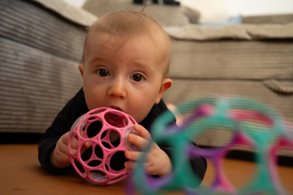 OBALL Giocattolo Oball RATTLE 10 cm rosa scuro 0m+ - immagine 6