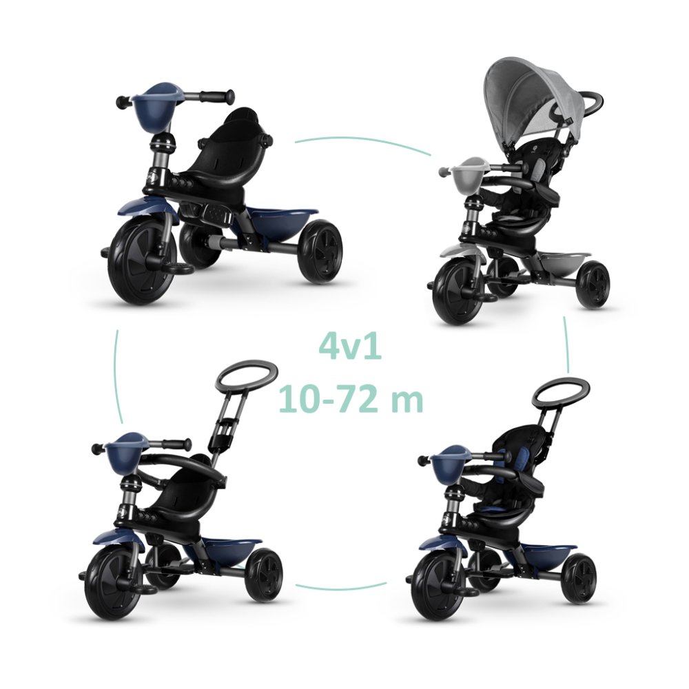 Tricycle QPLAY Cosy Grey, âge 10-72 mois