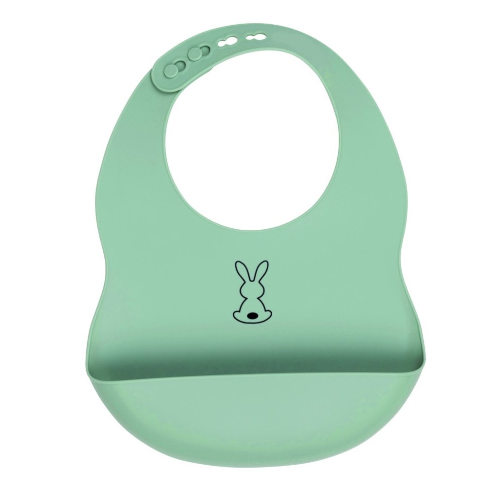 NATTOU Bavaglino in silicone con chiusura verde senza BPA