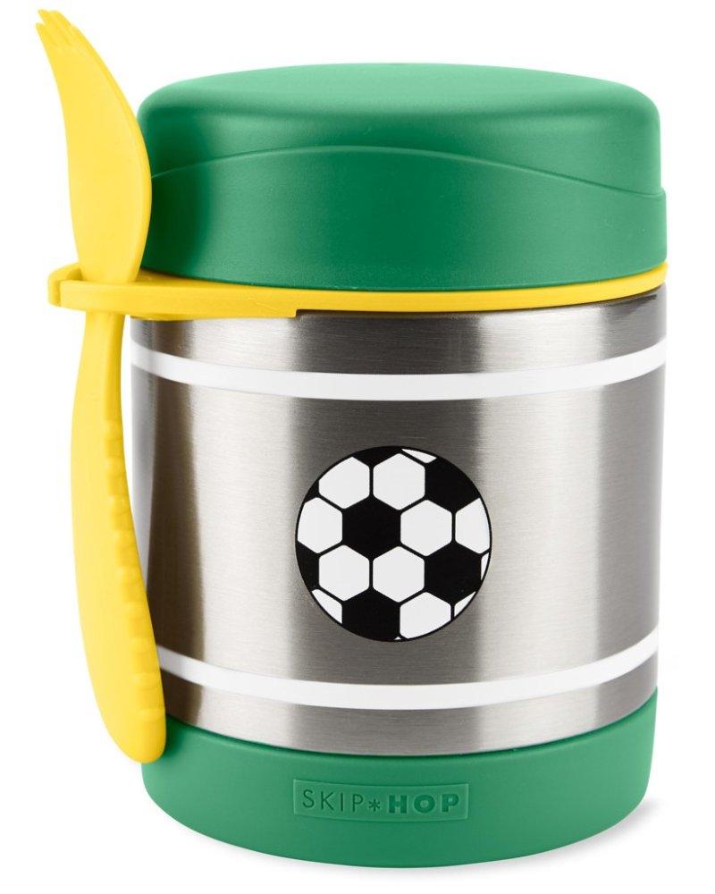 SKIP HOP Spark Style Termos per alimenti con cucchiaio/forchetta Calcio 325 ml, 3a+