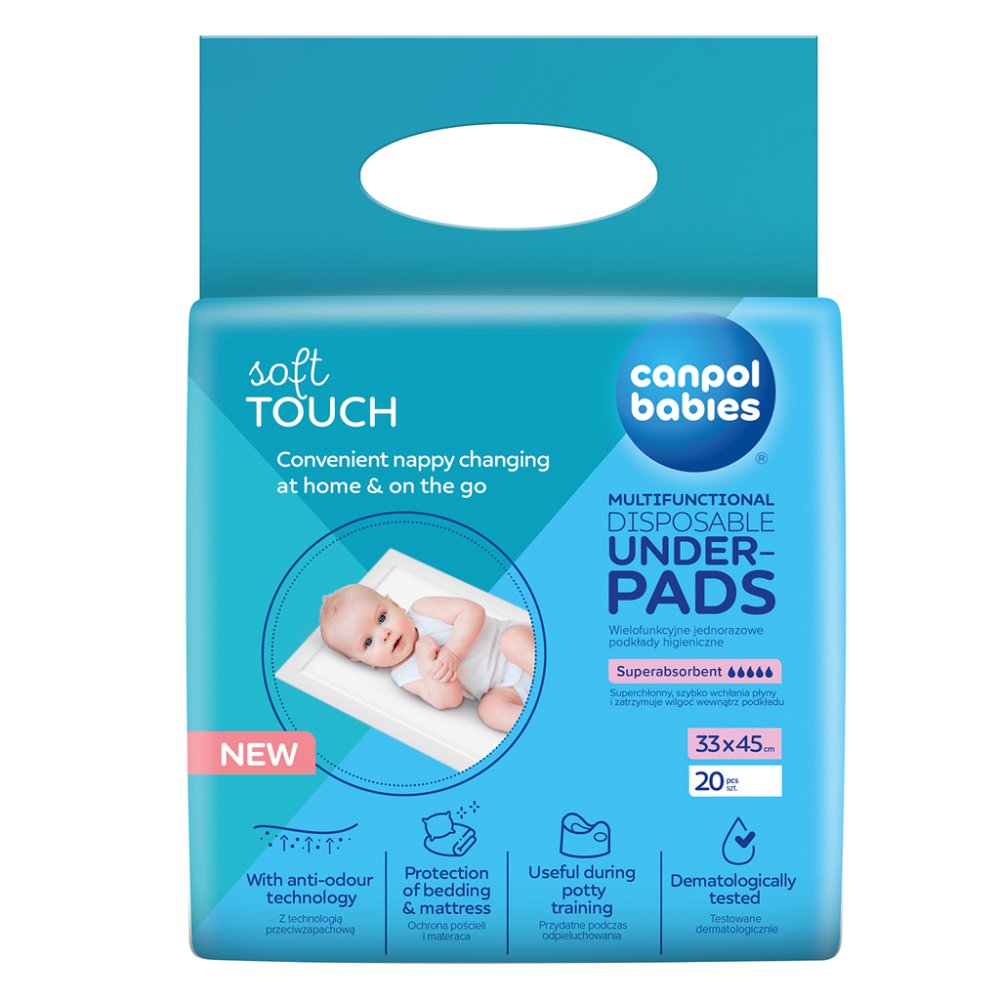 CANPOL BABIES Podkłady higieniczne wielofunkcyjne 33x45 20szt - obrazek 5