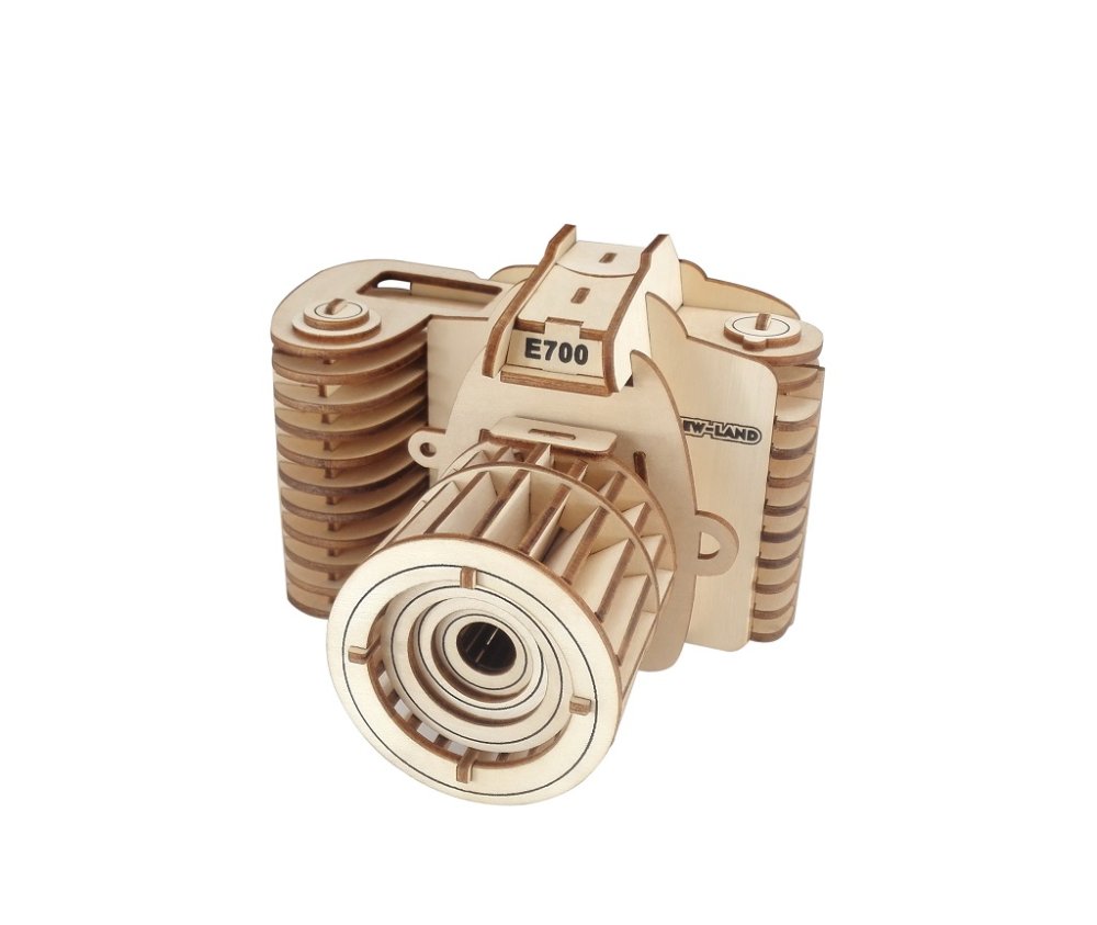 Woodcraft Drewniane puzzle 3D Aparat fotograficzny
