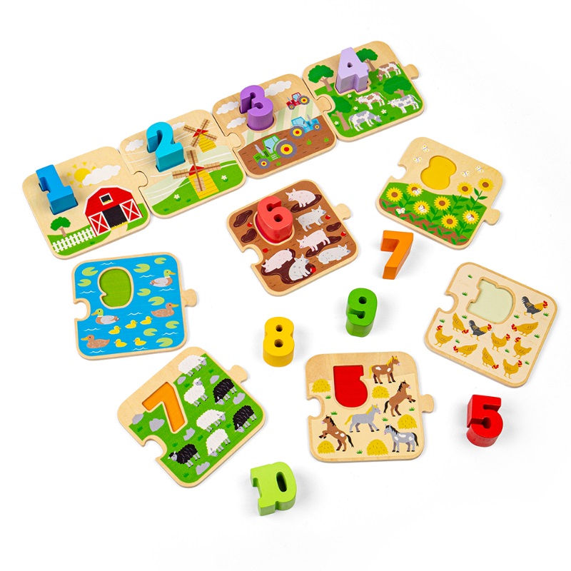 Bigjigs Toys Puzzle con imágenes y números