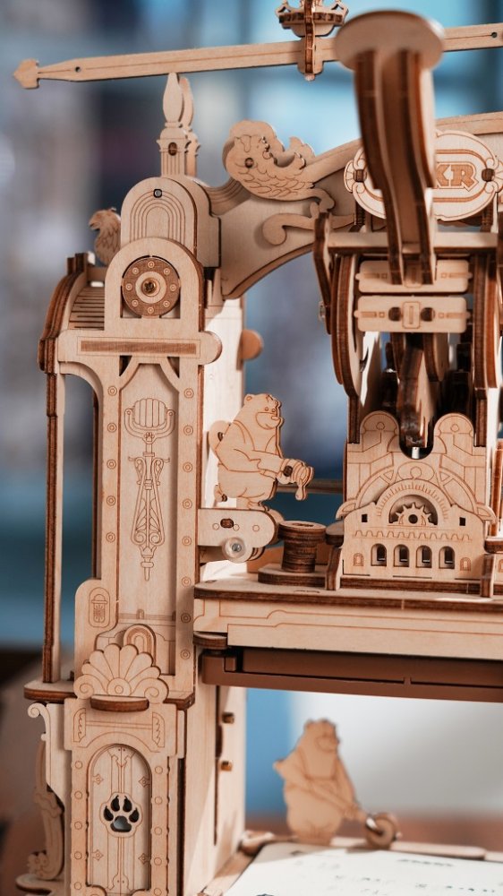 RoboTime 3D dřevěná mechanická skládačka Tiskařský lis (obrázek 10)