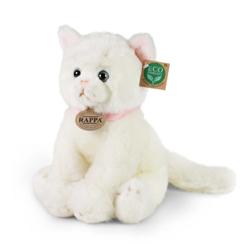 Rappa Gatto di peluche seduto bianco 25 cm ECO-FRIENDLY - immagine 3