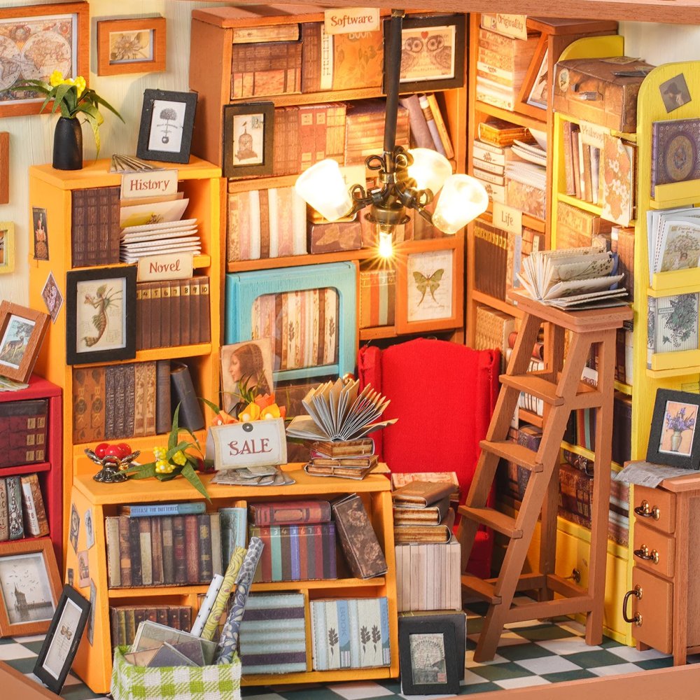 RoboTime 3D dřevěná skládačka Miniatura domečku Samova studovna (obrázek 10)