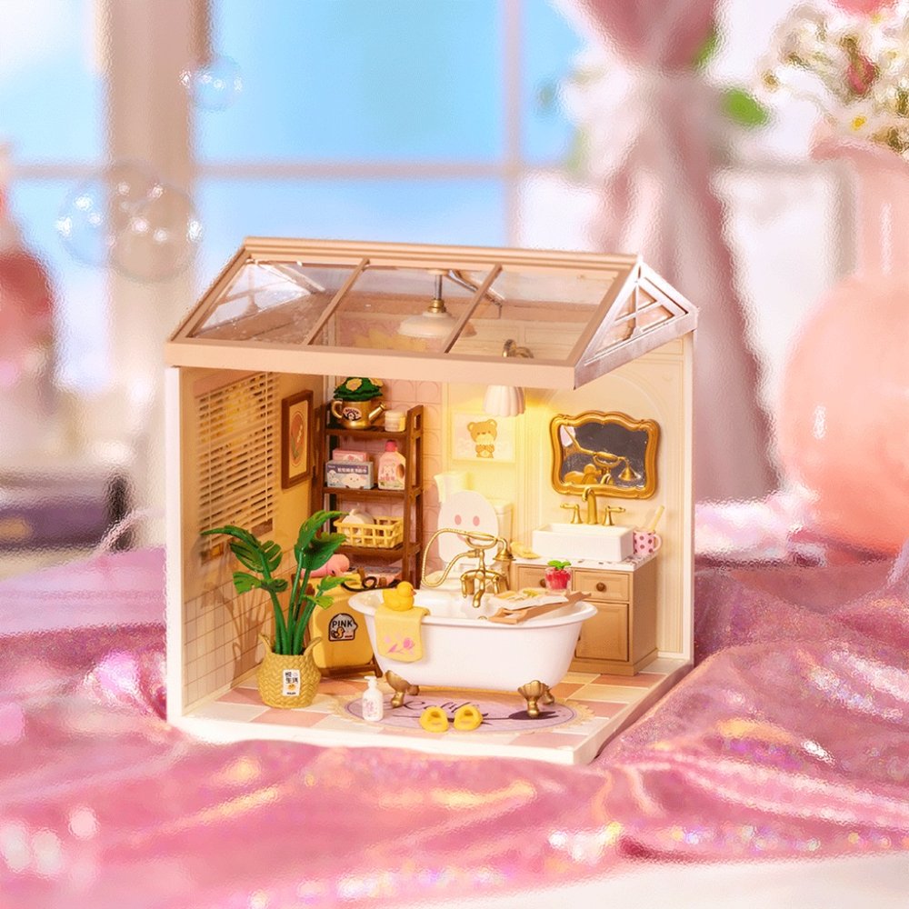 RoboTime 3D fa puzzle Miniatűr babaház Lány fürdőszoba - Image 5