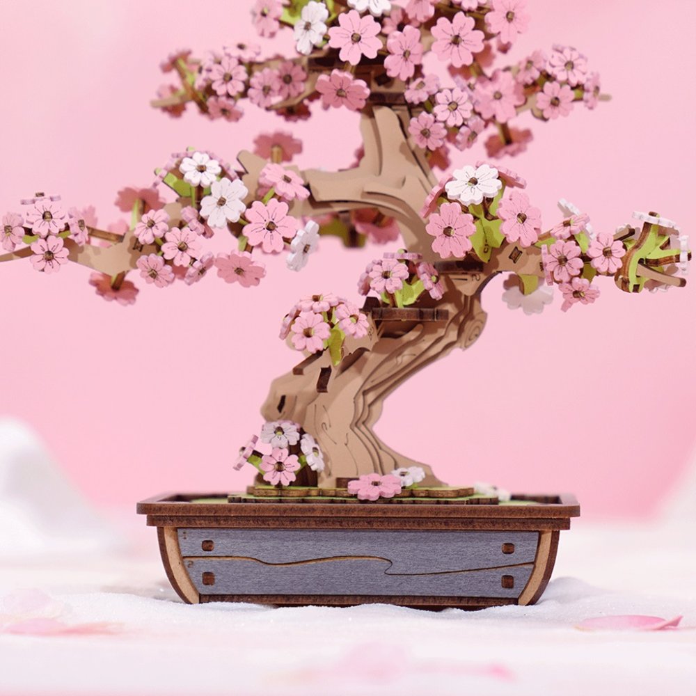 RoboTime 3D dřevěná skládačka Bonsaj sakura (obrázek 9)