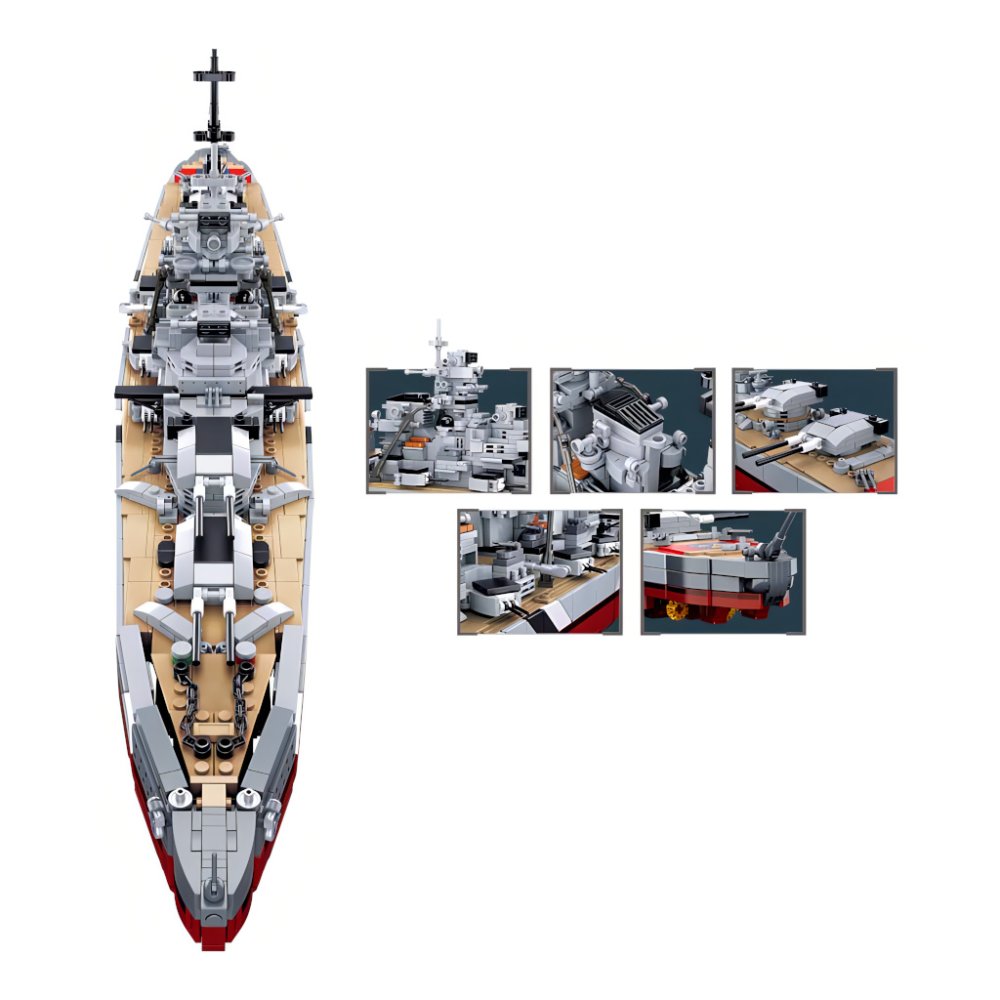 Sluban ModelBricks M38-B1102 Schlachtschiff Bismarck 2in1 – Bild 6
