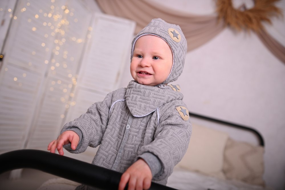 Veste doublée Outlast® - gris/rayure chiné gris-blanc 62-68 – Image 3