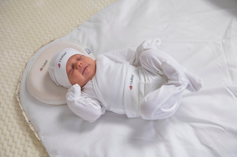 ANGEL betűzős, kemény hátú pólya - Outlast® - krémszínű, feketéskék ágacskák - Image 6