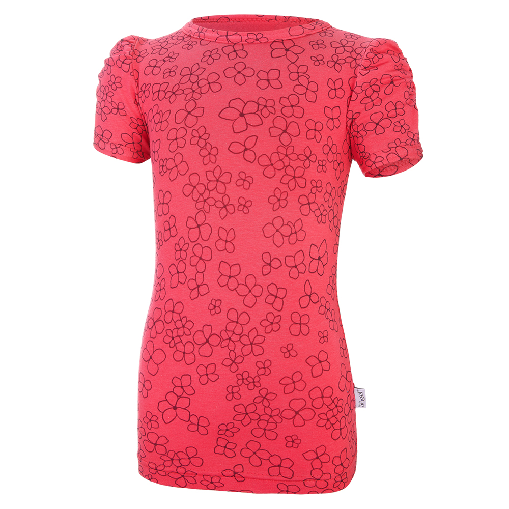 Maglietta da bambina sottile STAMPA MC Outlast® - Fiori di fragola 122